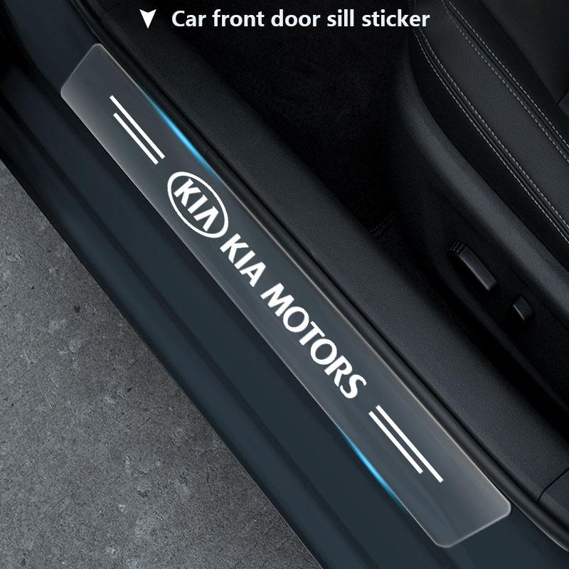 Auto Türschwellen Schutz Transparent Dekoratives Abzeichen Aufkleber Für Kia Ceed Sorento Sportage Niro Optima Picanto Rio Morning Forte K8