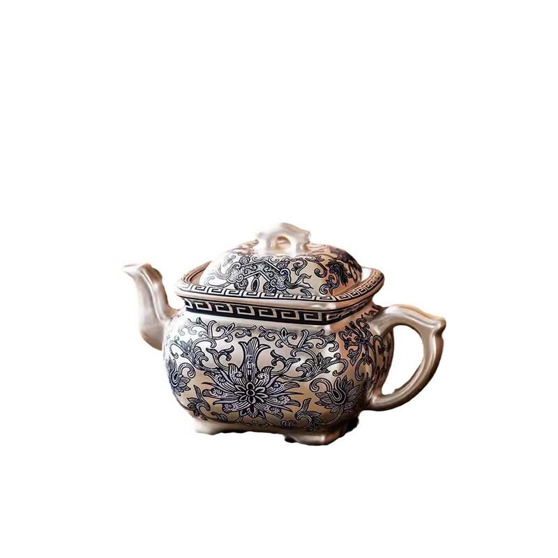 Chaxun Gilded Silver Taotie Handle Teapot