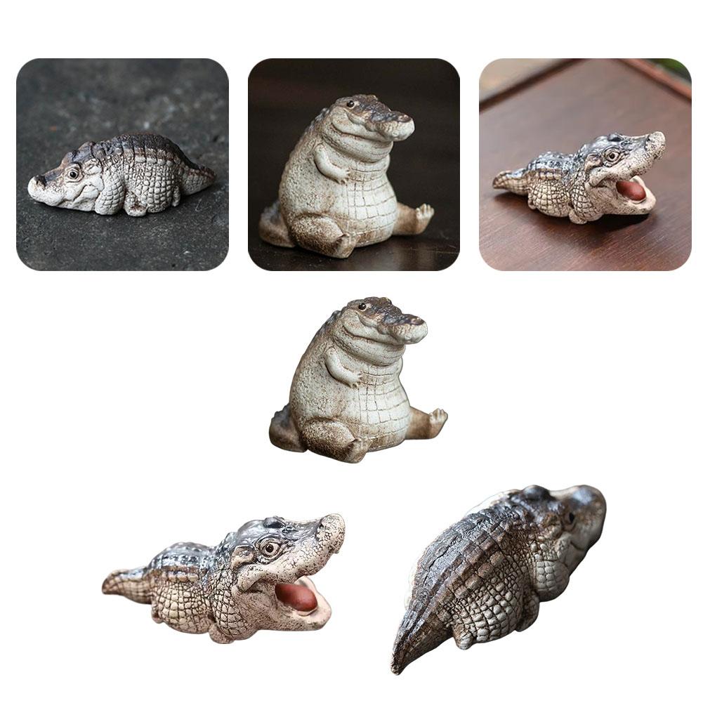 NEW Little Crocodile Indoor Ornament Boutique Tea Pet Home Desktop Resin Ornament Tea Set Decor Garden Ornament Exquisite Gifts