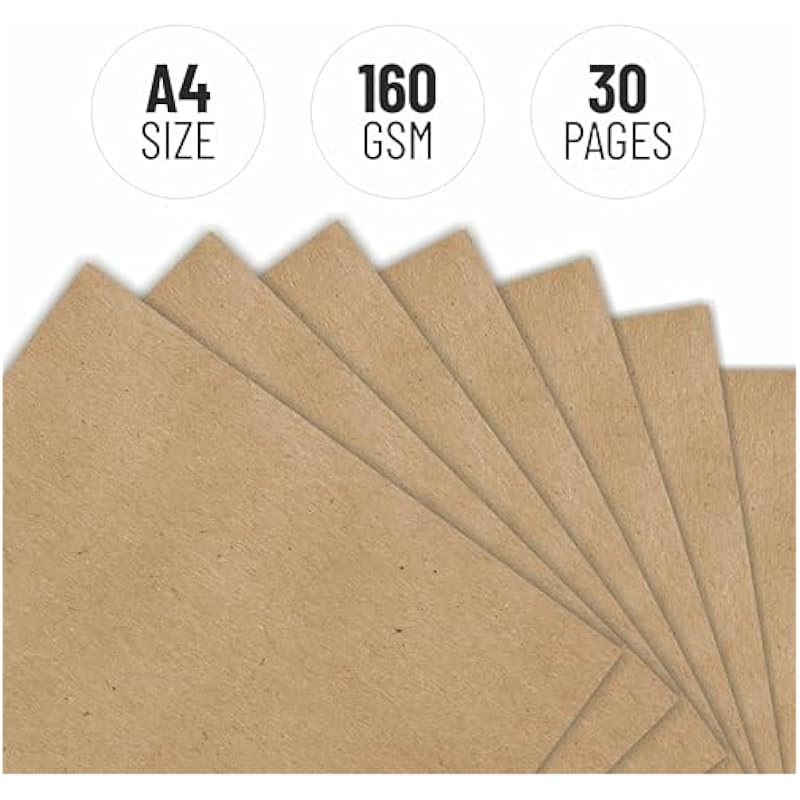 Anupam Khakhi 100% Recycled Kraft Paper Wire-O Book 160Gsm 80 Pages One Side Dot Grid And Other Side Plain (Size A4)