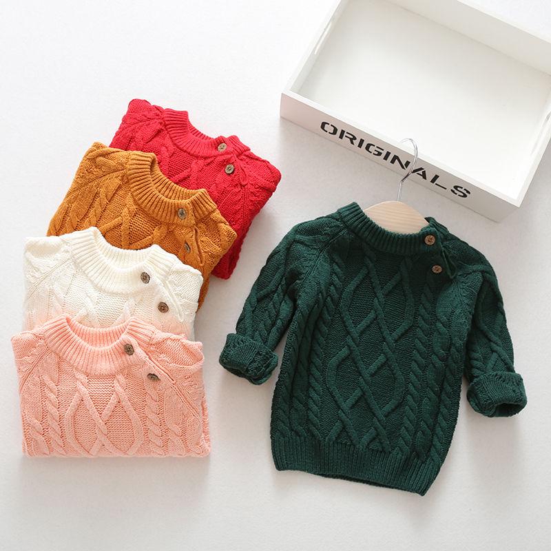 2025 Kids' Knit Sweater: Boys' Base Layer & Girls' Pullover Round Neck for Spring/Autumn