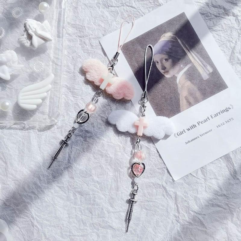 DIY Handmade Cute Phone Charm Y2K Women Halloween Spiders Pendant Bowknot Strap Lanyard Crossed Bead Cartoon Accessories