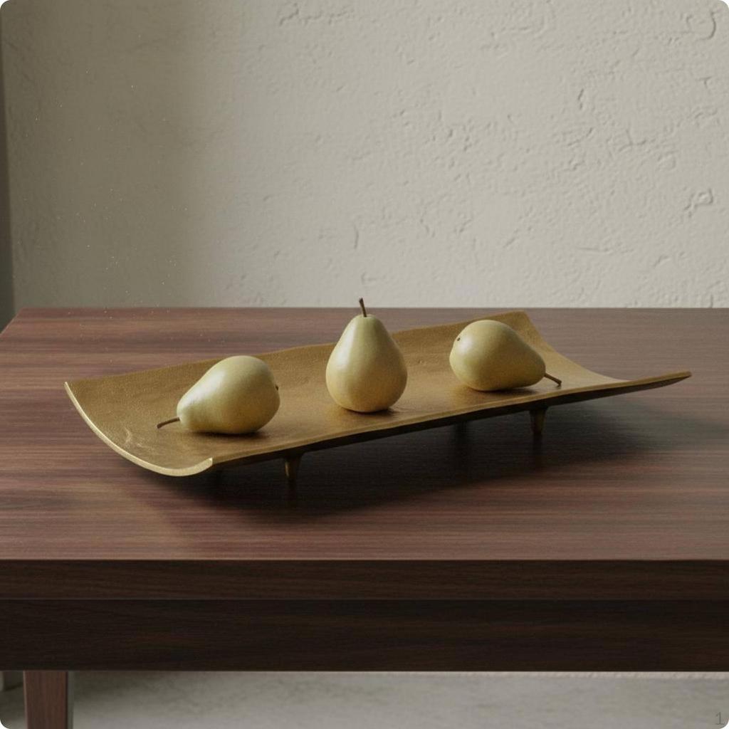 Art Display Tray Gift Idea Rectangular Metal Handcrafted Home Decor