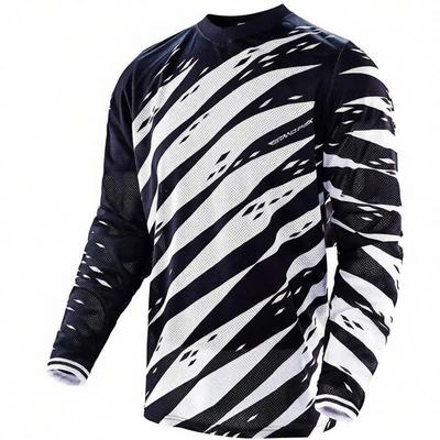 Mens Long Sleeve Cycling Jersey Breathable Quick-Dry Motorcycle Off-Road Racing Shirt Riding Apparel