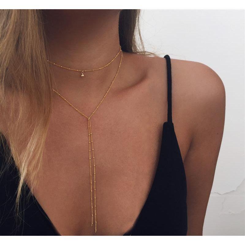 European and American Cross-Border Jewelry New Fashion Bell Pendant Necklace Women Personality Exaggerated Multi-Layer Tassel Long Necklace