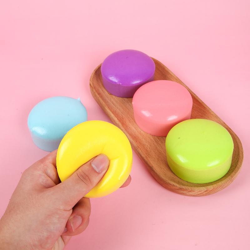1Pcs Round Cake Toy Colorful Pudding Shaped Squeeze Stress Relief Toys Soft Slow Rising Fidget Toy For Kids Party Decor Gift