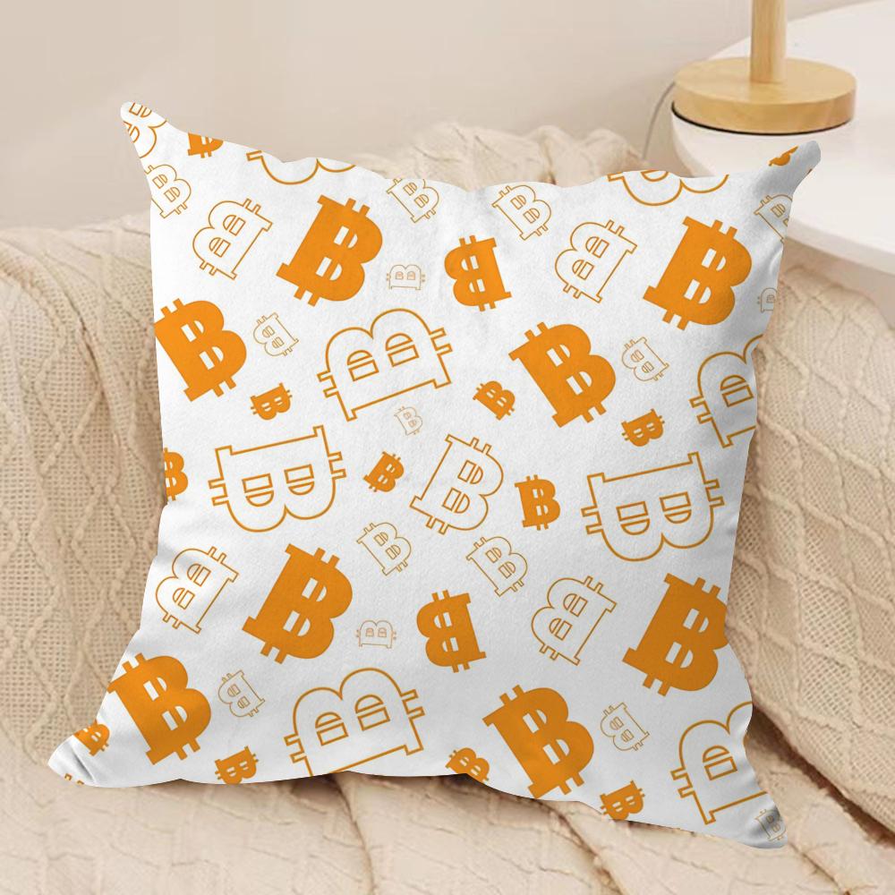 Cool BBitcoin Cushion Cover Pillowcase Ultra Soft Skin Friendly Fabric Cloud Like Comfort Concealed Zipper