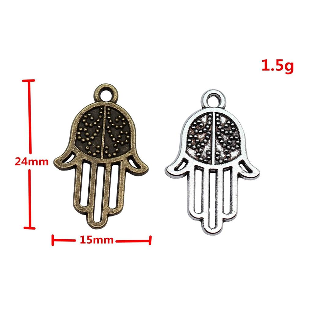 Alloy Hamsa Hand Charms Amulet Pendants For Good Luck Jewelry Making