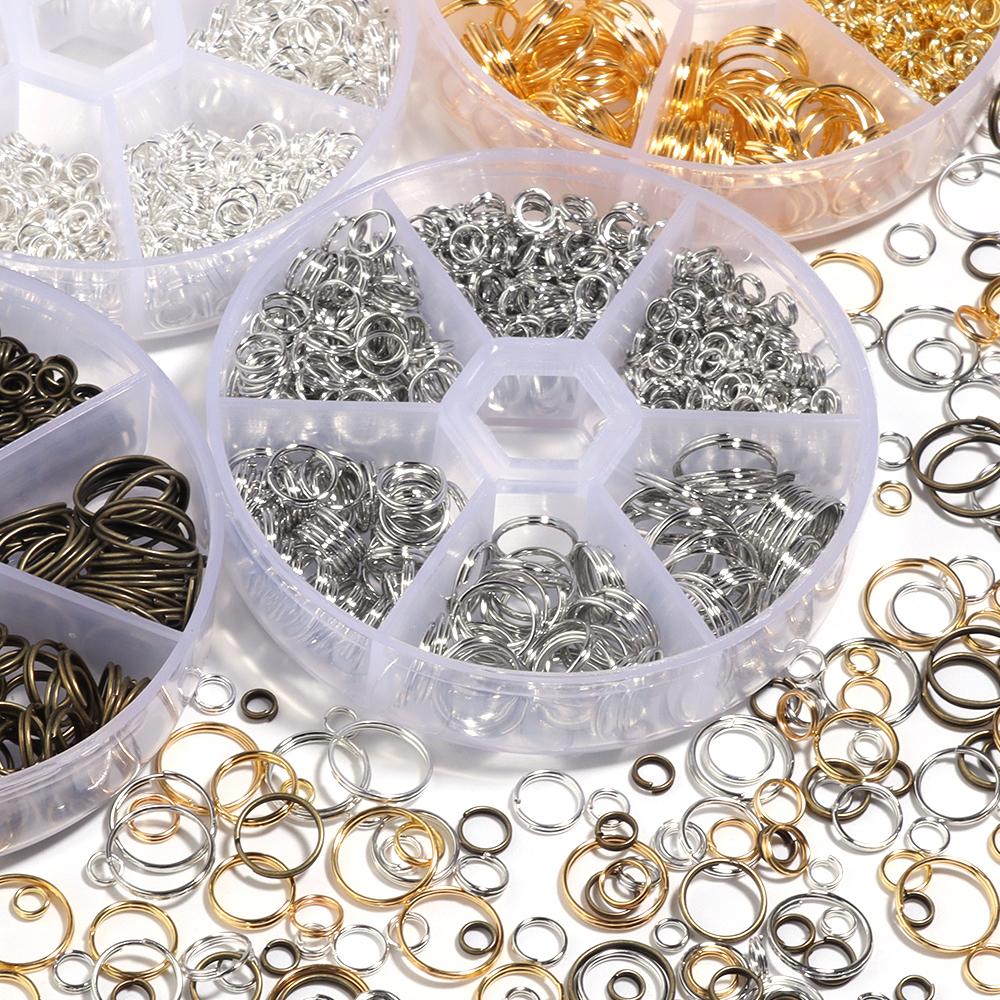 1 Box Metal Open Jump Rings Kit Gold Silver Color Double Loops Split Rings For DIY Bracelet Earring Making Connector Accessories