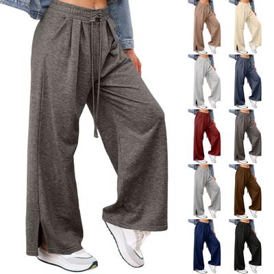 Pantalon Décontracté pour Femme Coupe Ample Taille Élastique à Cordon de Serrage