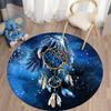 Dream Catcher Round Carpets Soft Blue Area Rug Anti-slip Floor Mat Bohemian Bedroom Carpet for Living Room Home Decor