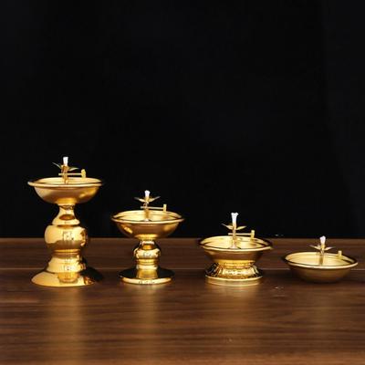 Utsökt Zink Zinklegering Oljelampa Halkfri Oljetallrik Prydnader Vintage Smörlampa Hållare Buddha Hall