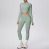 Casual Zipper Jacket & High-Waisted Butt-Lifting Yoga Pants Set