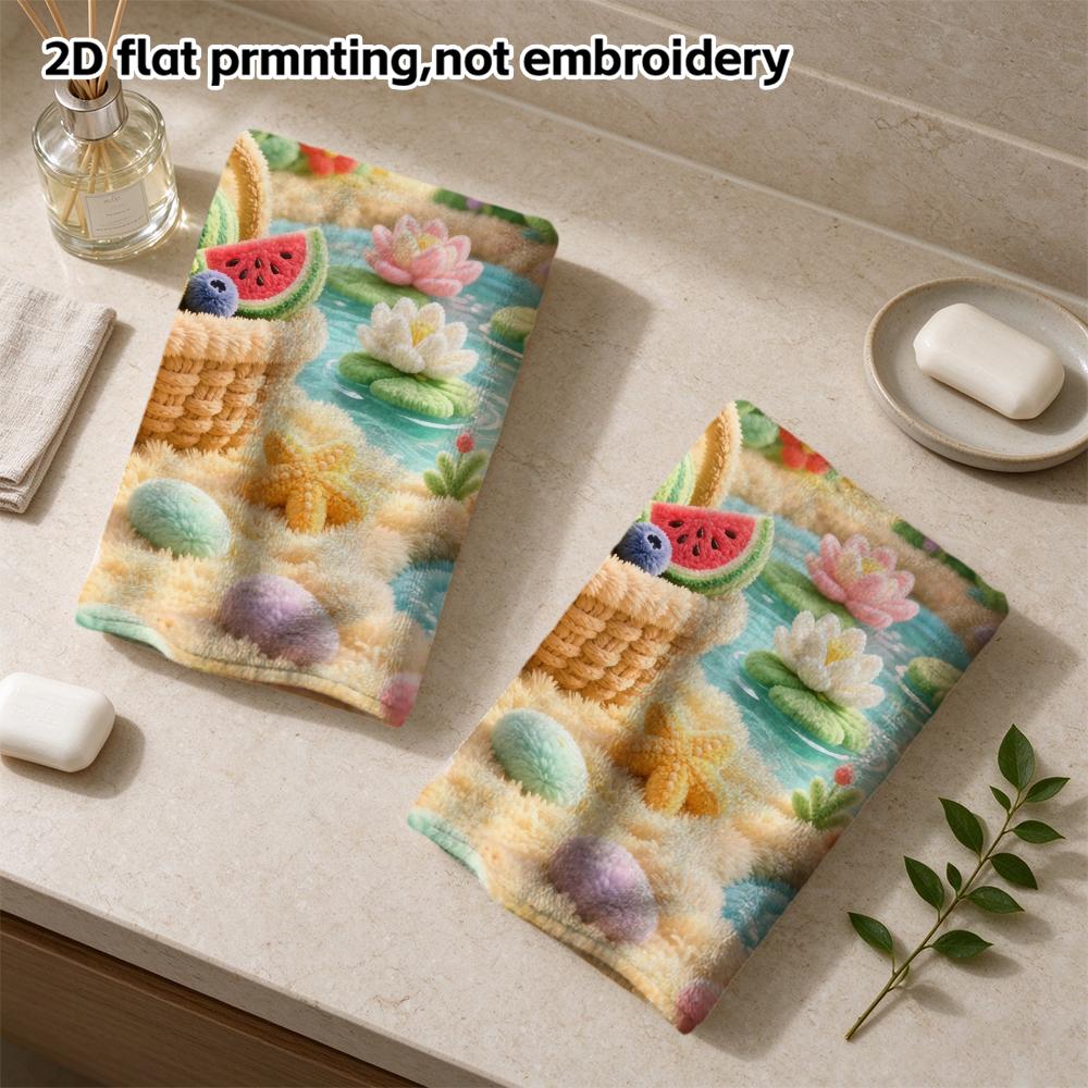 Summer Fruit Garden Print Towel, Quick Dry Absorbent Towel for Beach And Shower