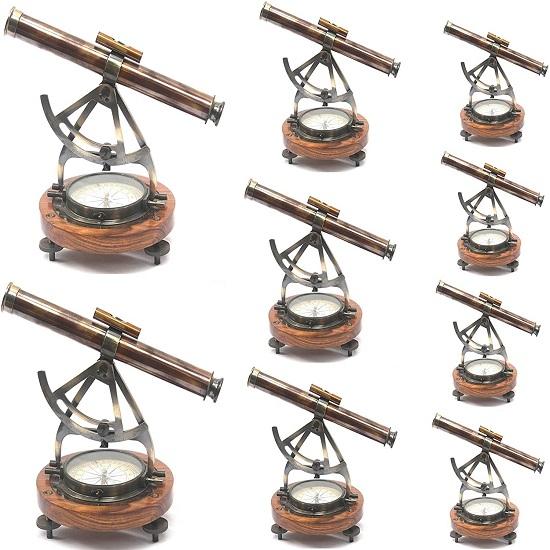 Antik-Messing-Teleskop mit Kompass-Messing-Finish