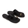 Sheepskin Small Golden Bean Toe Slippers Women's Summer Square Head Flip-flops Wear New Summer Flat Soft Bottom Beach Cool Slippers