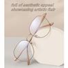 Pair of Student Glasses with Round Full Frame Metal Frame Elegant and Simple Fashionable for Commuting and Leisure