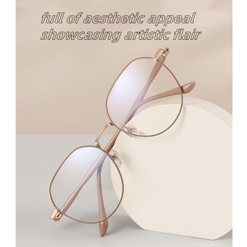Pair of Student Glasses with Round Full Frame Metal Frame Elegant and Simple Fashionable for Commuting and Leisure