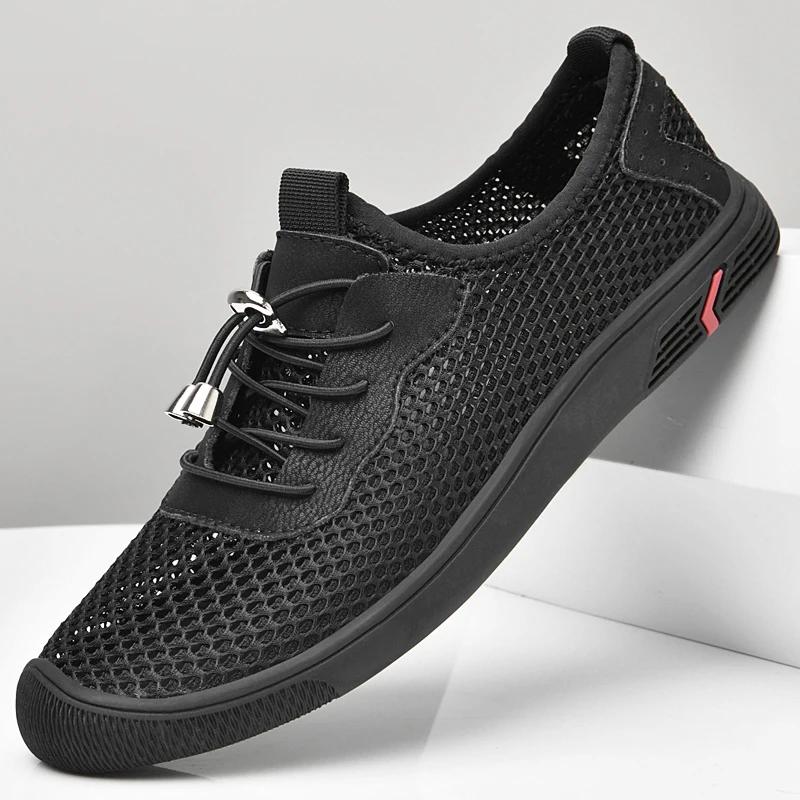 Outdoor Shoes for Men Mesh Casual Handmade Shoes Men Loafers Sport Walking Sneakers Shoes Summer Trend Men's Sneakers Size 45