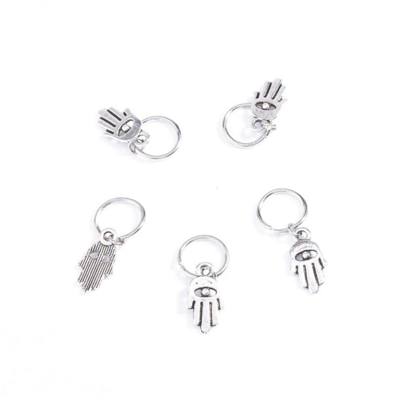 

5/10 шт./упак., разные стили, подвески для волос, коса, дреды, бусины, зажимы, манжеты, кольца, ювелирные изделия Bergamot 5pcs серебряный