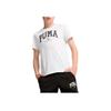 Puma Low Impact Squad Big Graphic Tee Youth Soft Rubber Print Crew Neck Short Sleeve Kids tops Puma-White 682772-02
