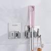 Silver/Black Stainless Steel Mop Holder Waterproof Mop Organizer Clip Mop Hook Mop Rack  Kitchen