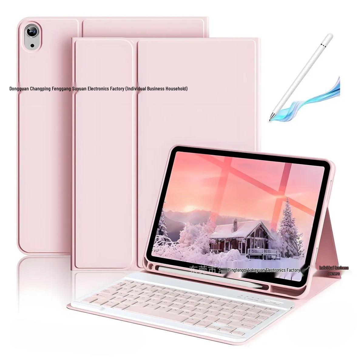 

iPadA16 Tablet Case with Colorful Pink Backlit Bluetooth Keyboard for 11-inch iPad 9.7 (Air 1/Air 2/Pro/5th/6th Gen)