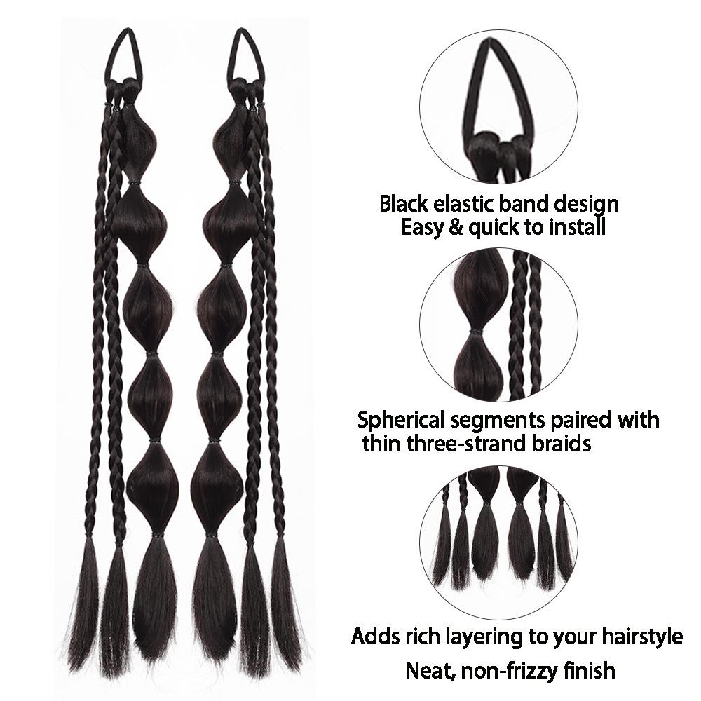 Tibetan Style Braided Ponytail - Bubble & Boxing Braid Hair Accessories