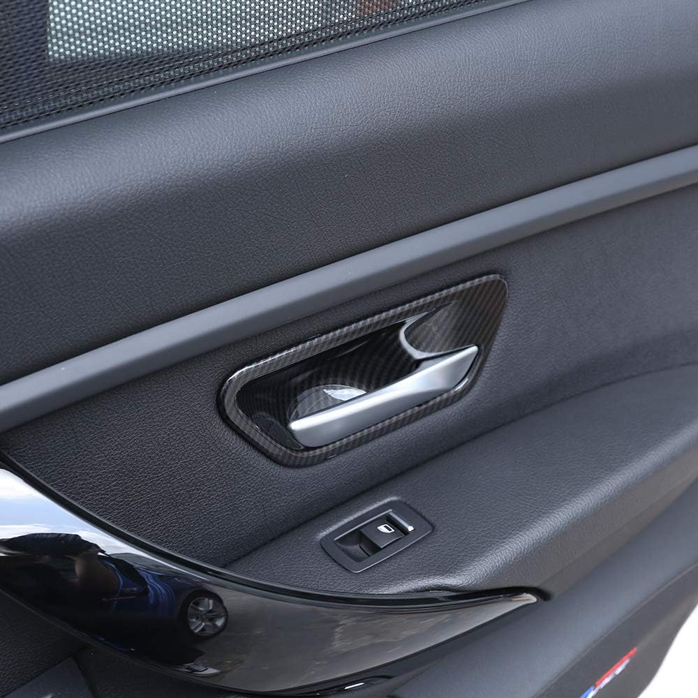 Carbon Fiber ABS Plastic Interior Door Handle Bowl Cover Trim For BMW 3 4 Series f30 f32 f35 316i 318i 320li 2013-2018