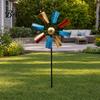 Outdoor Windrad Windspiel Erdspieß, Rostfreies Ornament, Antik-Metall Garten Dekoration für Hof Rasen Terrasse Glatte Drehung
