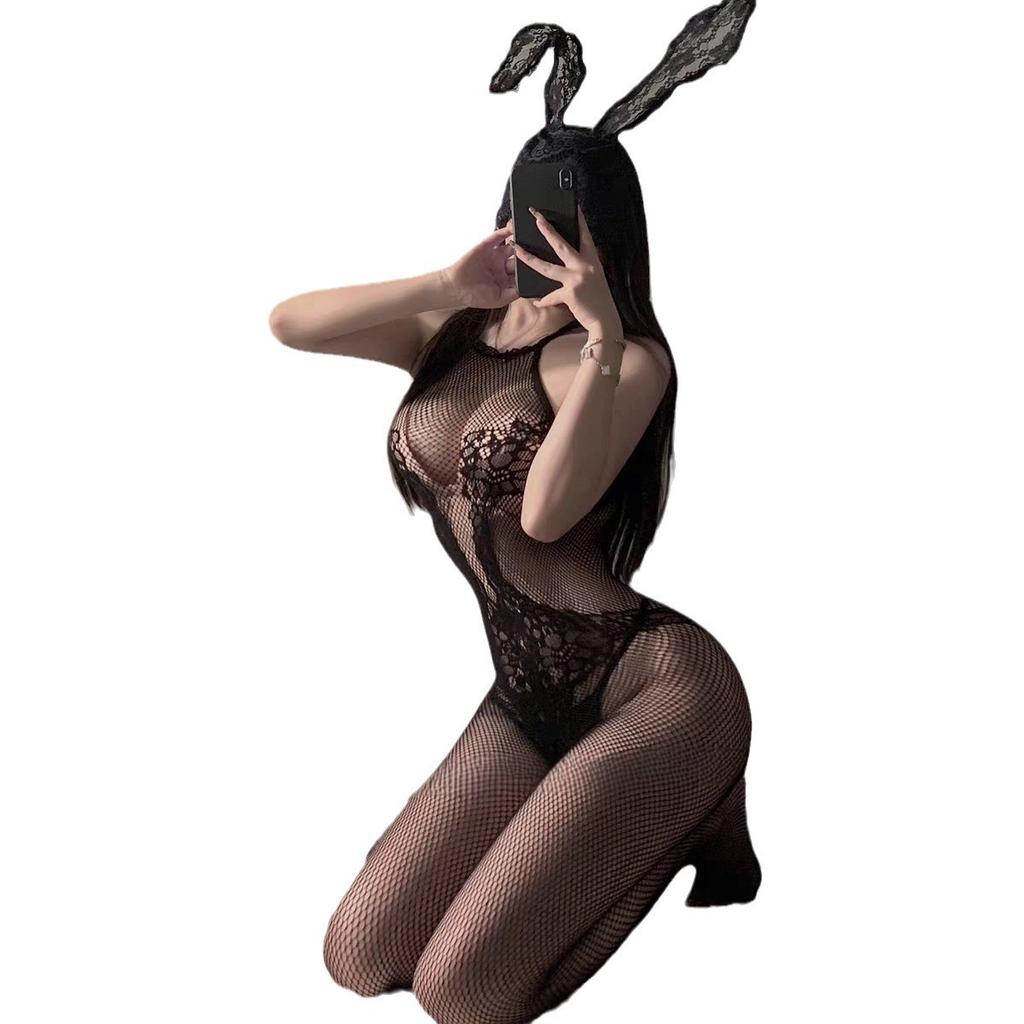 Hot Collision! Sex Net Socks Sexy and Thin Pure Desire Thin Ripped Onesie Temperament Black Stockings