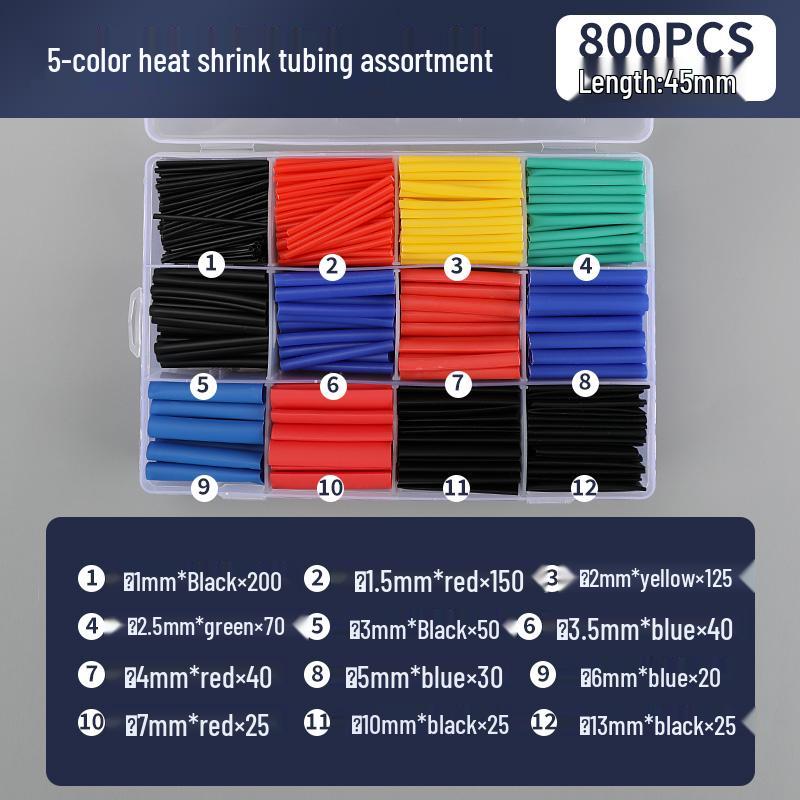 Adhesive Heat Shrink Tubes for Electricians - Thickened, 4x/5x Shrinkage, Insulating Sleeves for Wiring, Household Combo Box