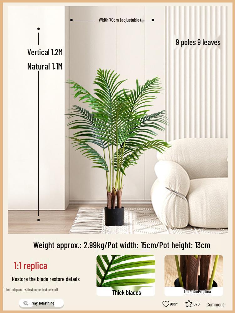 Bionic Green Sprenger's Fern Artificial Tree for Indoor Luxury Living Room Décor