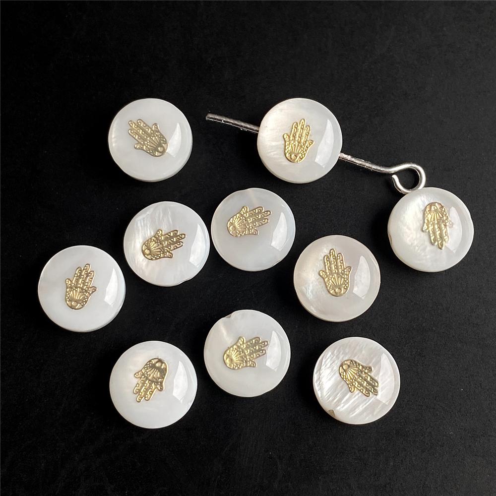 Shell Bronzing Moon Star Hearts Bead Charm Round White Freshwater Pearl of Shell Bead for Jewelry Making Diy Necklace Accessory