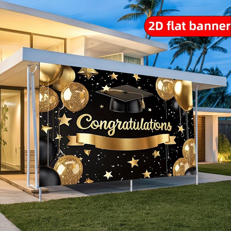 Happy graduation in one piece! Graduation Congratulations Banner, Graduation Ball Background Curtain