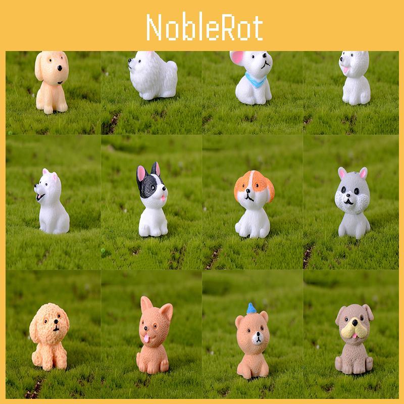 Cute Mini Resin Dog Dolls 12 Style Handicraft Ornaments Ideal For Micro Landscape Decor