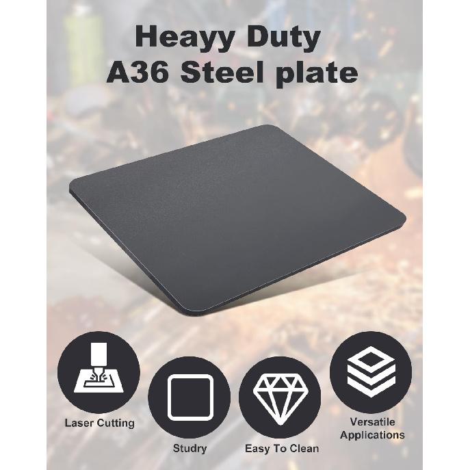 2 Pcs 8" x 8"x1/4" Steel Plate, A36 Square Hot Rolled Steel Base Plate, 1/4 Inch Thick Weldable Metal Plate for Structural Support and Industrial Use