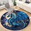 1PC Stained Glass Dragon Office Round Area Rug, Indoor Mat Suitable For Office, Under Office Chairs Bedroom Living Room Home Decor, Room Deco