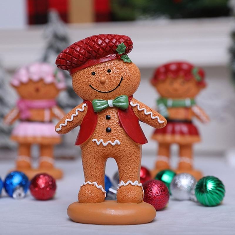 Christmas Decorations Gingerbreads Man Figurine Christmas Statue Sculpture Home Xmases Party Winter Decors Centerpieces