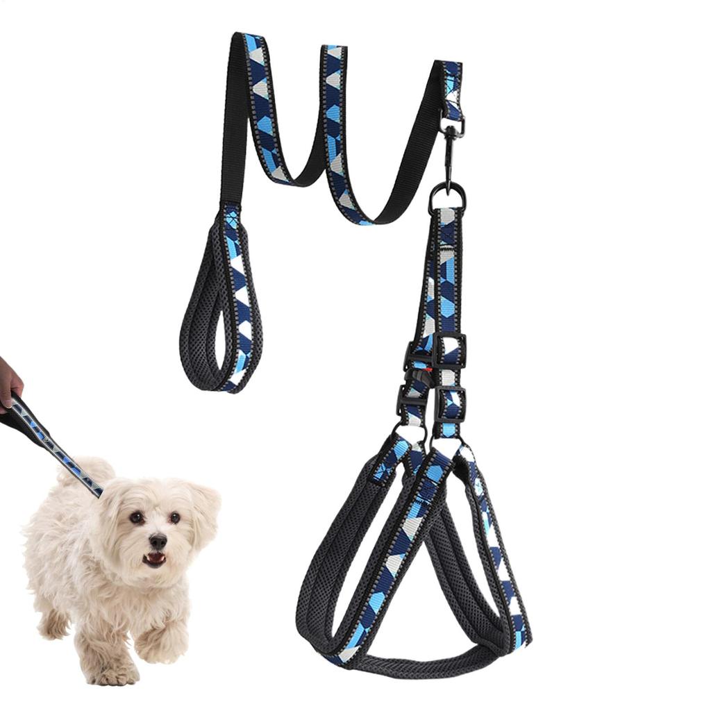 Reflective Puppy Traction Lead Dog Harness Breathable Non Slip Adjustable Harness Leash Pet Supplies for Outdoor Training