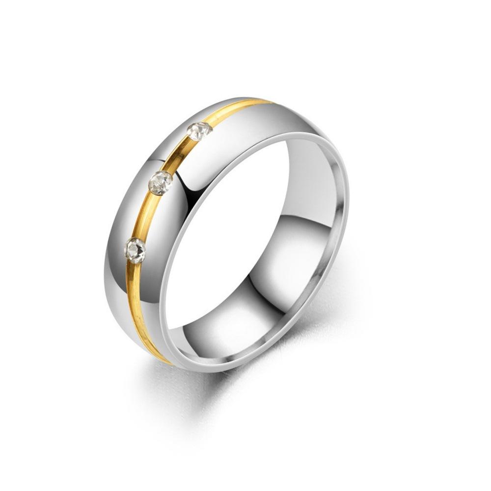 Unisex Classic Stainless Steel Zircon Ring Fashionable Accessory for Men And Women Jewelry Gift