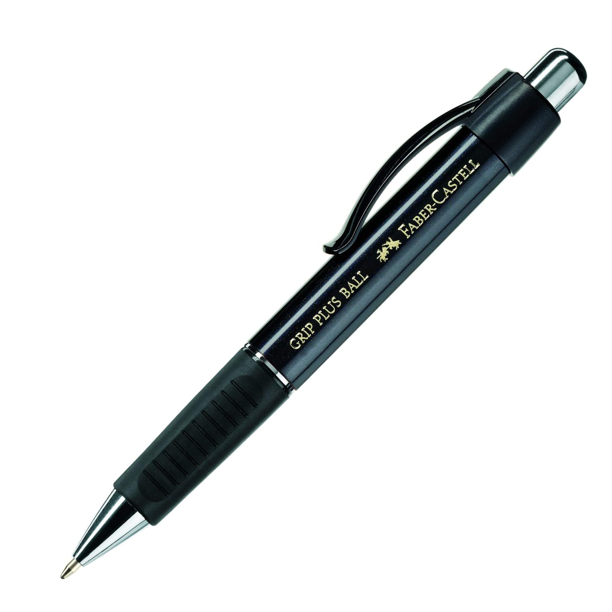 

Шариковая ручка Grip Plus, металлическая черная, Faber-Castell, чёрный
