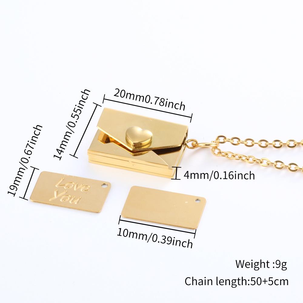18k Gold Heart-Shaped Book Pendant Necklace - Personalized Non-Fading Couple's Sweater Chain