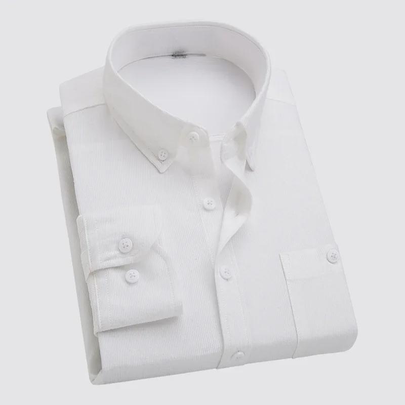 Men's Slim-Fit Corduroy Long-Sleeve Shirt - All-Match Business Casual for Spring & Autumn