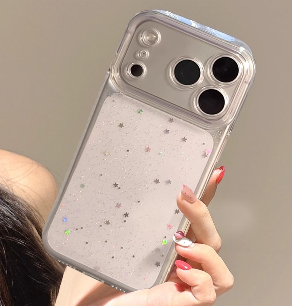 Luxury Bling Star Sequins Glitter Phone Case For iPhone 17 16 15 14 13 12 11 Pro Max XR X XS 7 8 Plus Clear Powder Sparkle Cover