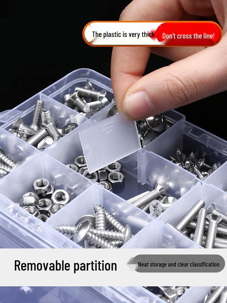 Transparent Multi-Compartment Storage Box for Electronic Components and Small Accessories