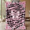 Pink Roses Leopard Print Theme blanket Lightweight Warm Flannel Blanket Decorative Throw Blanket for Home Decoration