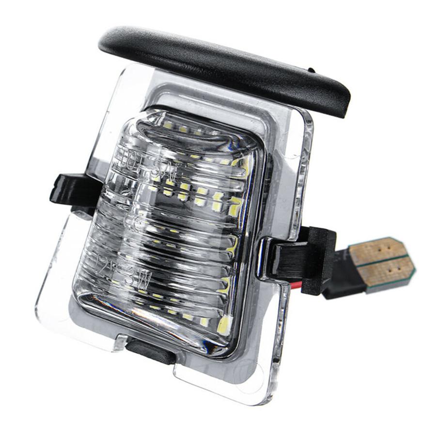 For 07-18 Jeep Wrangler JK Rear License Plate Light Bumper Lamp Clear Lens White