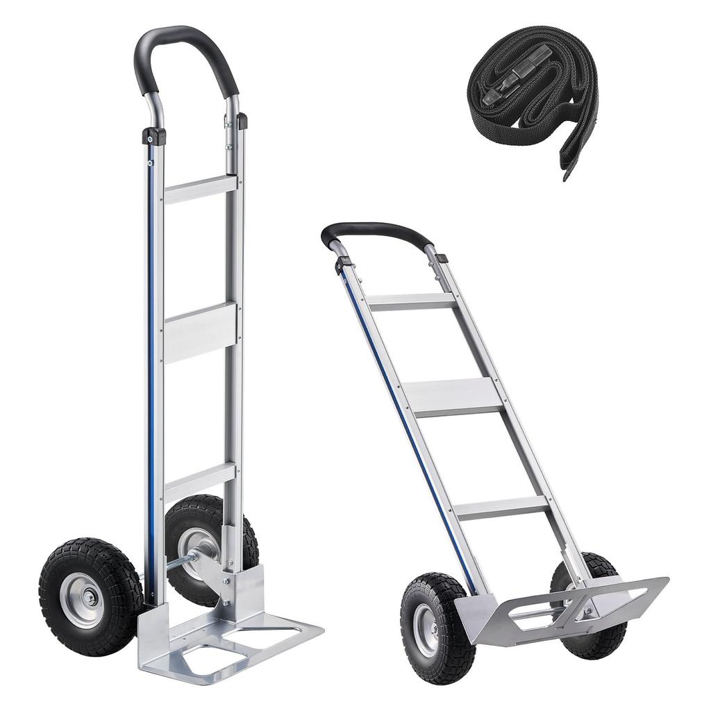 VEVOR Hand Truck, 226.9 Kg Load Capacity, Heavy-Duty Hand Truck Dolly with Non-Slip Wheels & Handle