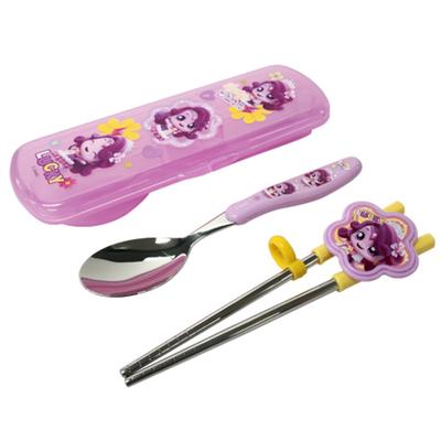 Leburn Mysterious Catch Tiniping Lucky Ping One-Handed Correction Chopsticks Set, Mixed Colors, Spoon + Chopsticks + Case, Korean Popular Tableware